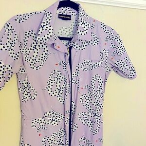 Nooworks Lavender Dalmatian Print Jumpsuit
